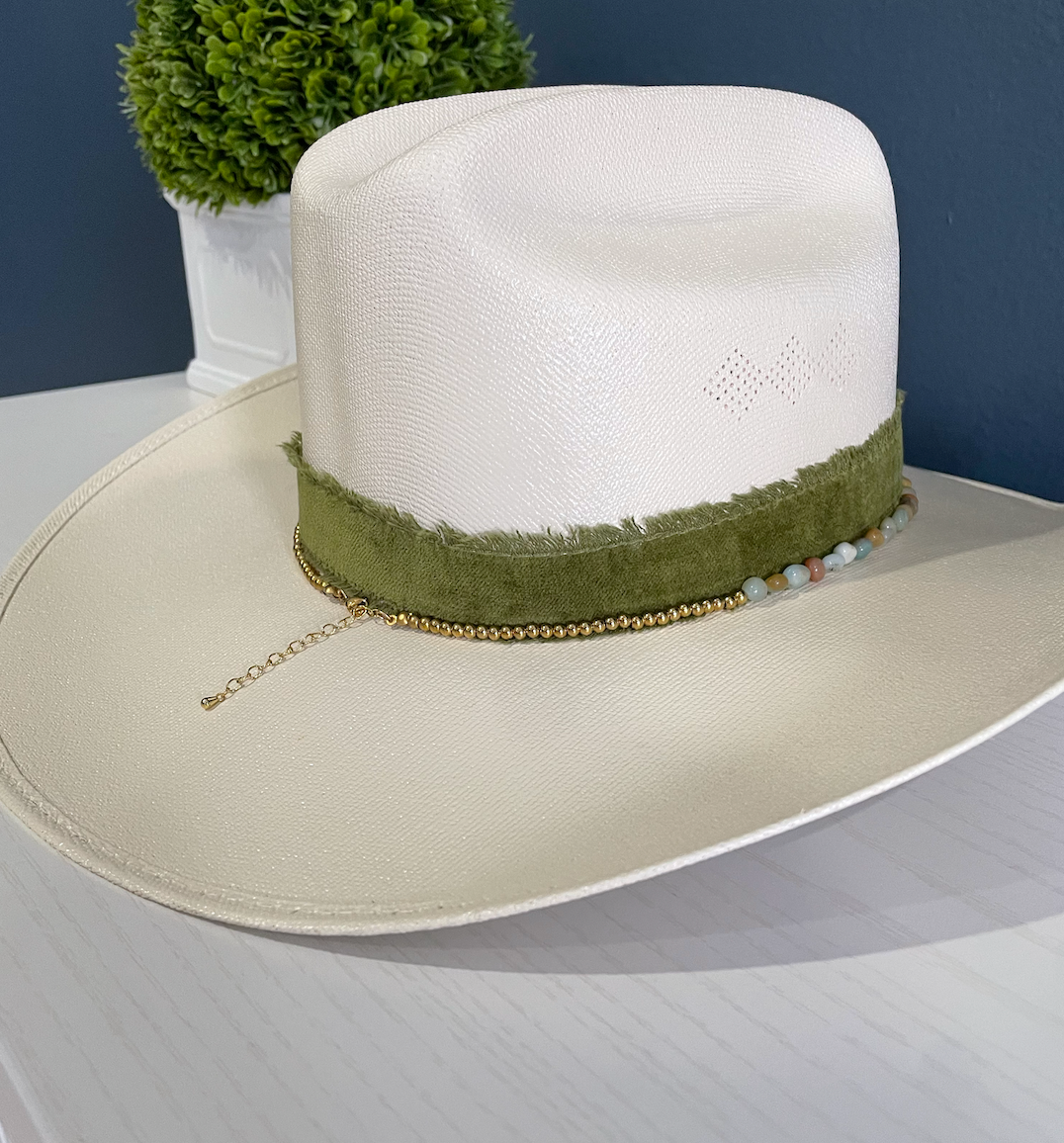 Amazonite & Gold Hat Band