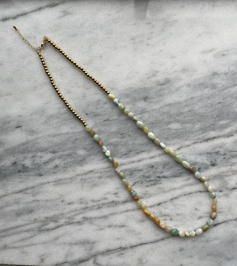 Amazonite & Gold Hat Band