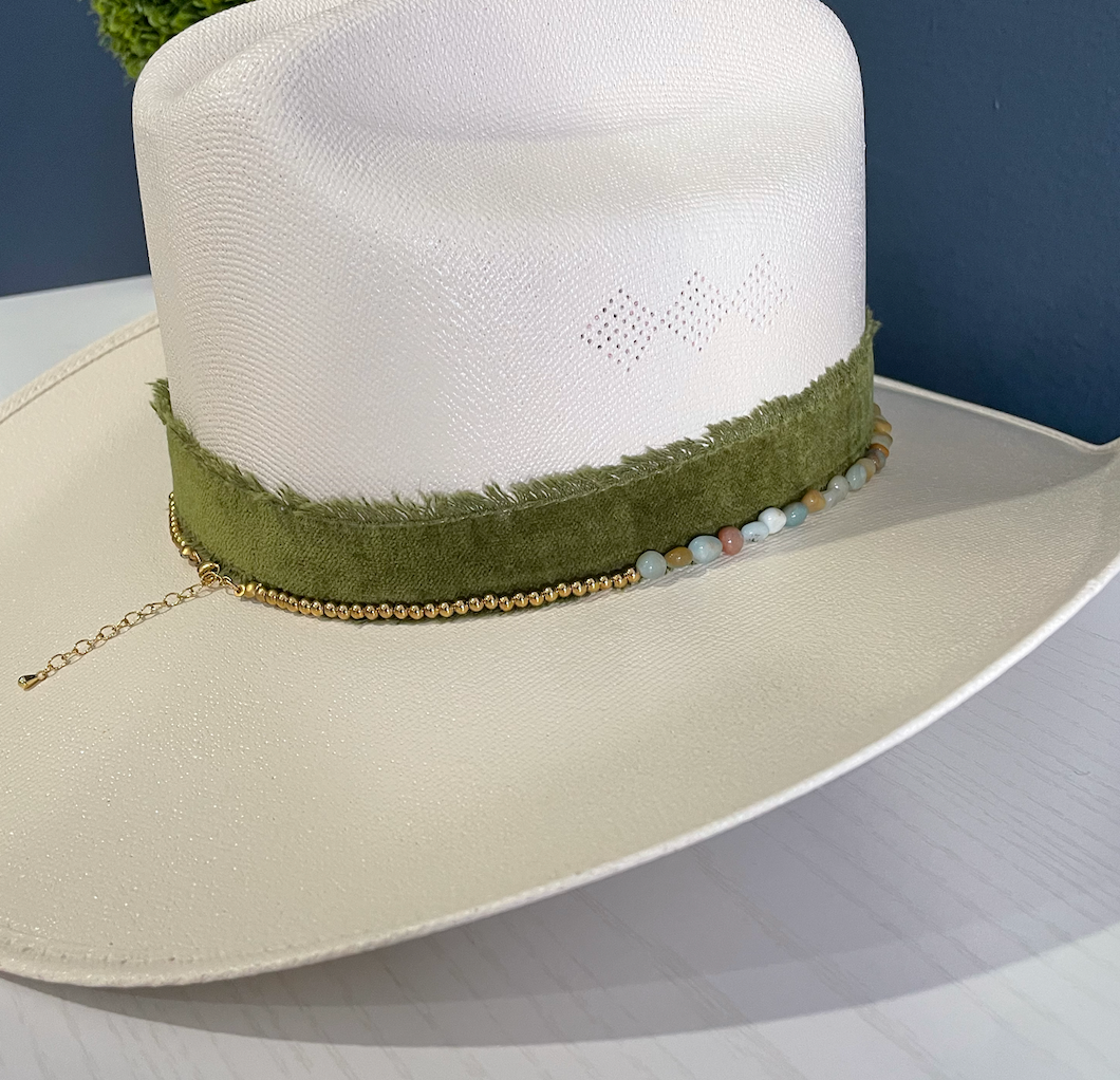Amazonite & Gold Hat Band