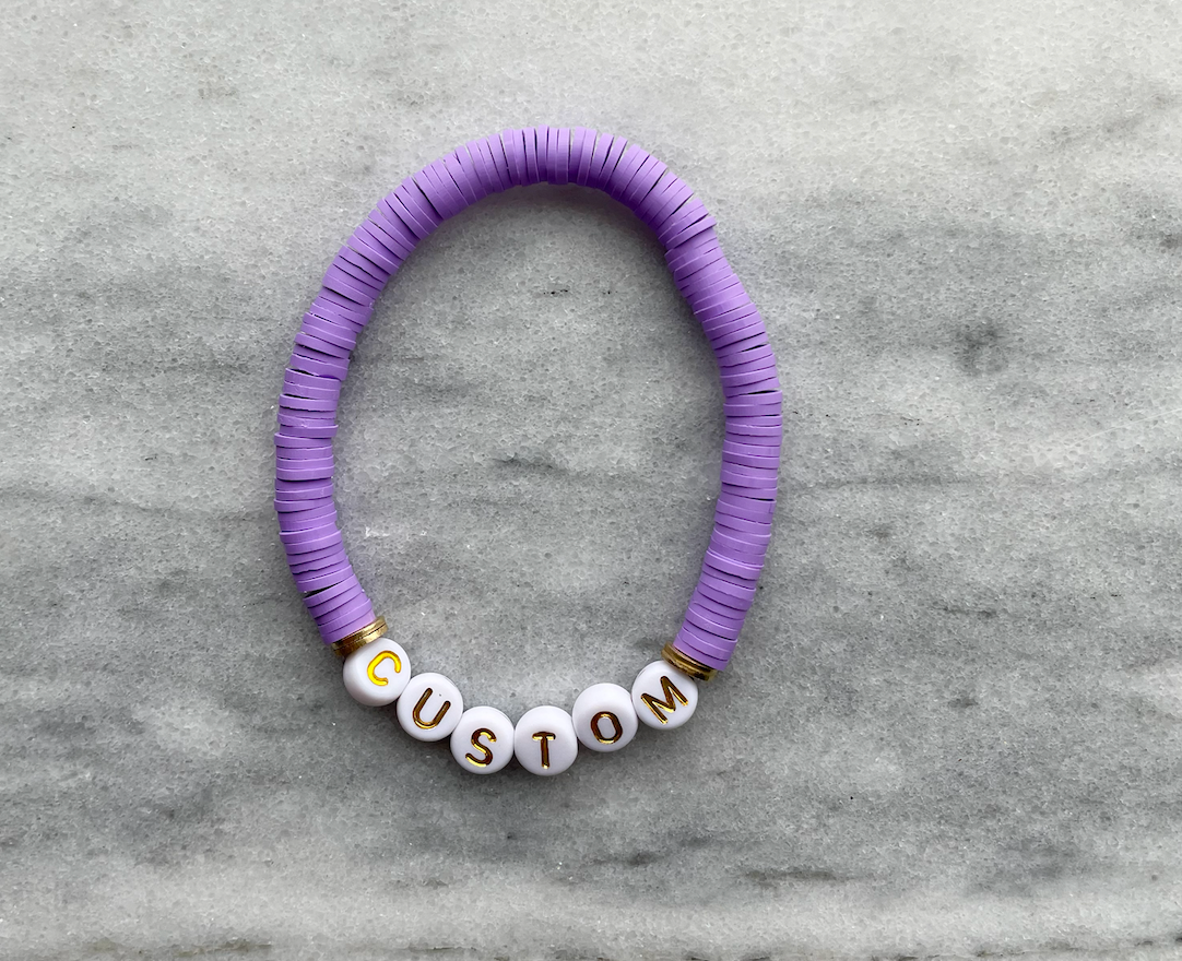 Personalized Heishi Beaded Bracelet (14 color options)