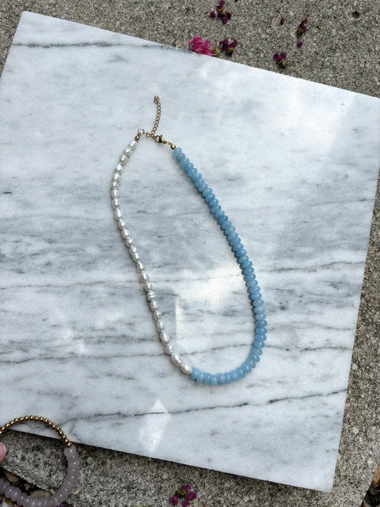 Turquoise and Pearls Necklace