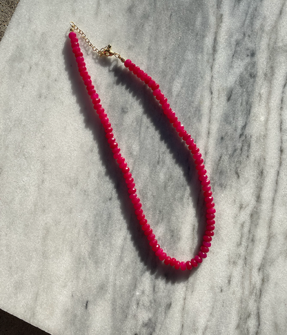Faceted Raspberry Necklace