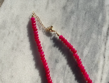 Faceted Raspberry Necklace
