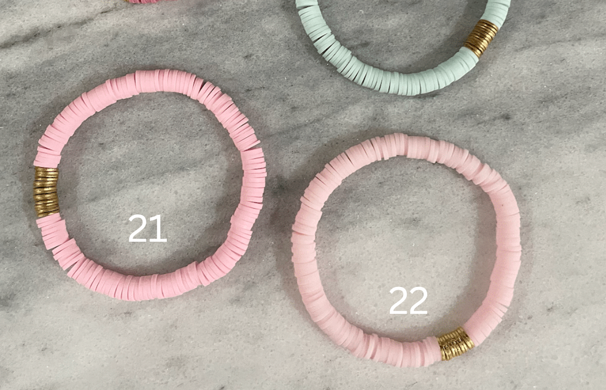 Pastel Quad-colored Clay Bead Bracelet 